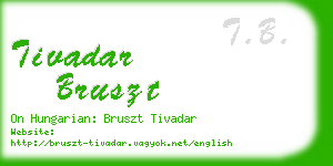 tivadar bruszt business card